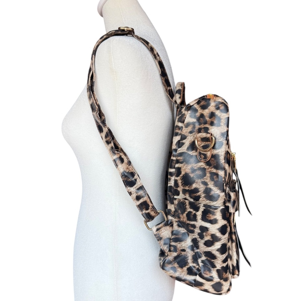 Leopard Print Backpack With Additional Strap - image 4